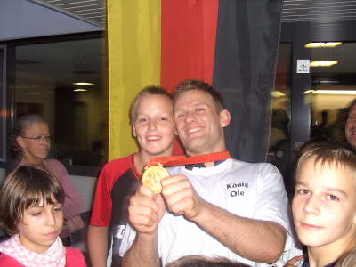 Dienstag, 26.08.08. Empfang f�r Olympiasieger Ole Bischof im BLZ K�ln.