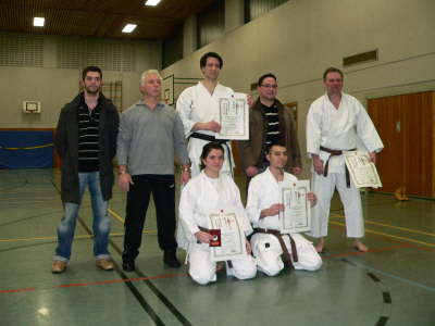 Samstag, 13.02.2010. Dan Pr�fung in Wattenscheid. Klaus Kirchner und Susanne Sejdi werden zum 1. Dan graduiert